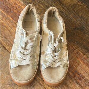 Dolce Vita Gold Cow Print Sneakers